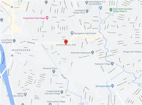 Detailed Satellite Map of Karangalan Village Pasig .